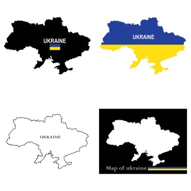 Ukrayna haritası ikon vektör illüstrasyon sembolü tasarımı