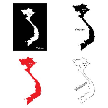 VIETNAM harita ikonu vektör illüstrasyon sembolü tasarımı