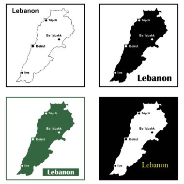 Lübnan bölgesinin harita vektör illüstrasyon tasarımını yazdır