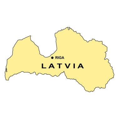 Letonya harita simgesi vektör çizimi eşdeğer tasarımı