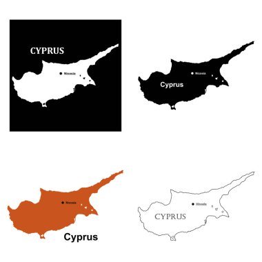 Kıbrıs harita simgesi vektör illüstrasyonu basit tasarım