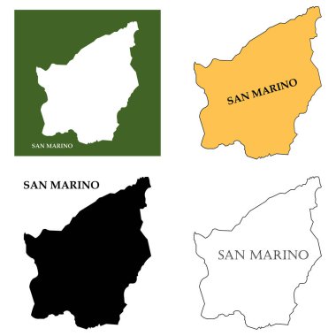 San Marino haritası logo vektör çizimi basit tasarım