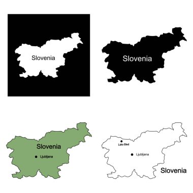 Slovenya ülke haritası simgesi vektör illüstrasyonu basit tasarım