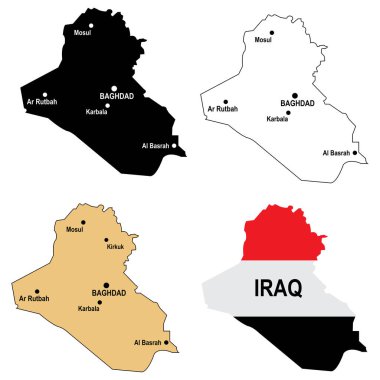 Irak vektör illüstrasyon sembolü tasarımı haritası