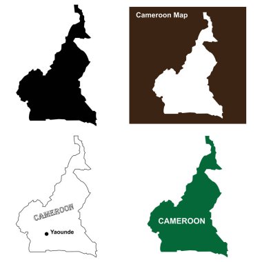 Kamerun haritası vektör illüstrasyon sembolü tasarımı