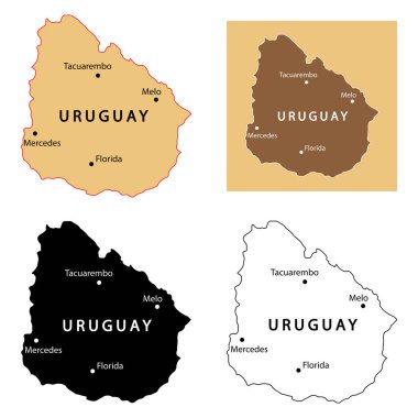 Uruguay bölgesi vektör çizimi haritası