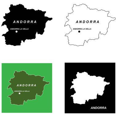 Andorra harita vektör çizim şablonu
