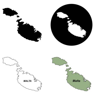 malta harita simgesi vektör illüstrasyonu basit tasarım