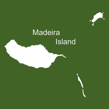 madeira ada haritası vektör çizimi tasarımı