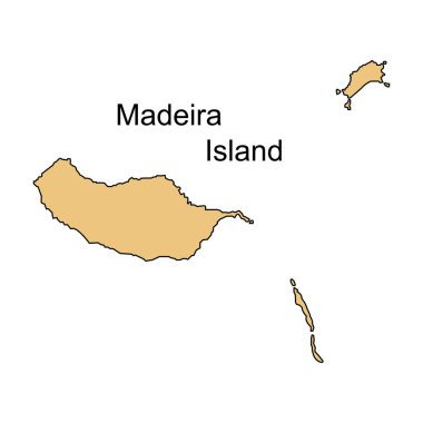 madeira ada haritası vektör çizimi tasarımı