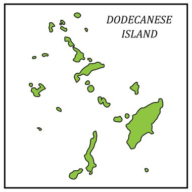 dodecanese adaları harita vektör çizimi tasarımı