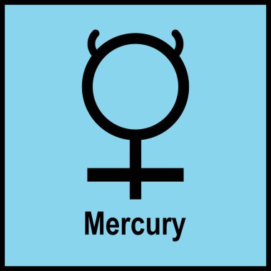 Güneş sistemindeki gezegenin sembolü, Merkür.