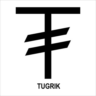 Moğol tugrik para birimi simgesi vektör illüstrasyon sembolü tasarımı