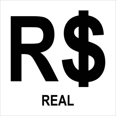 Brezilya gerçek para birimi simgesi vektör tasarımı