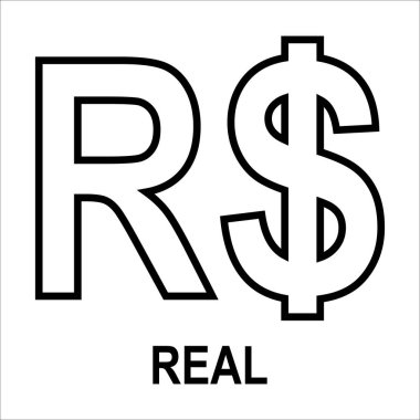 Brezilya gerçek para birimi simgesi vektör tasarımı