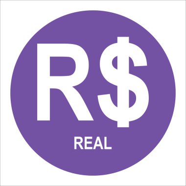 Brezilya gerçek para birimi simgesi vektör tasarımı