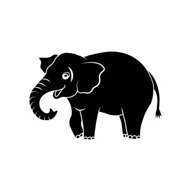 Basit tasarım fil ikonu vektör illüstrasyonu