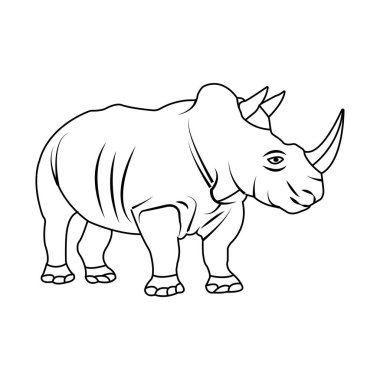 Tek boynuzlu gergedan ikon vektör illüstrasyon tasarımı