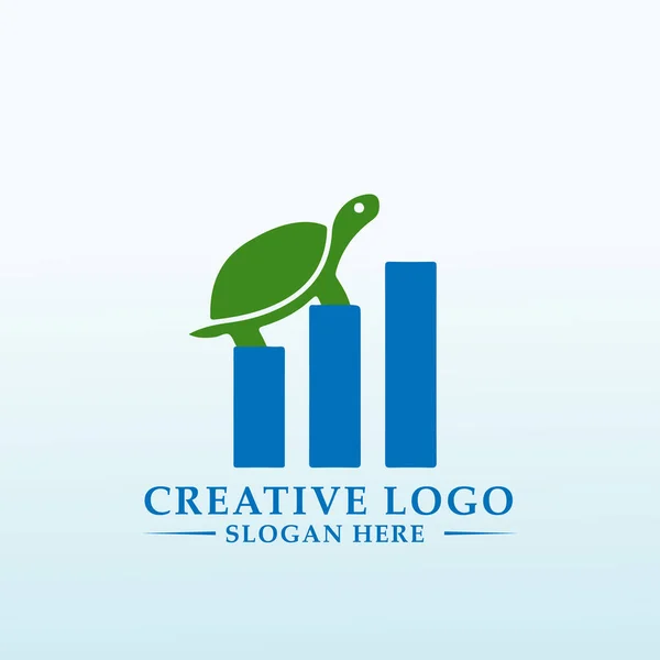 Ikona Żółwia Logo Edukacja Finanse — Wektor stockowy