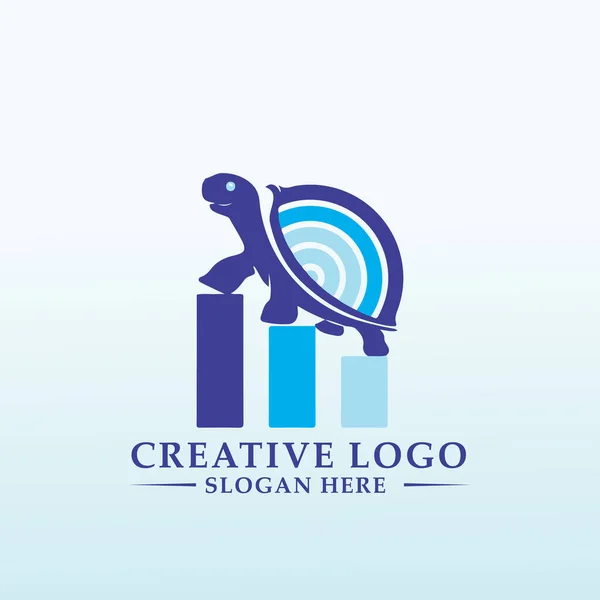 Значок Черепахи Логотипом Финансового Образования — стоковый вектор
