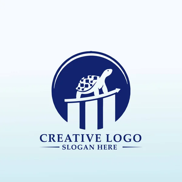 Schildkrötensymbol Mit Finance Education Logo — Stockvektor