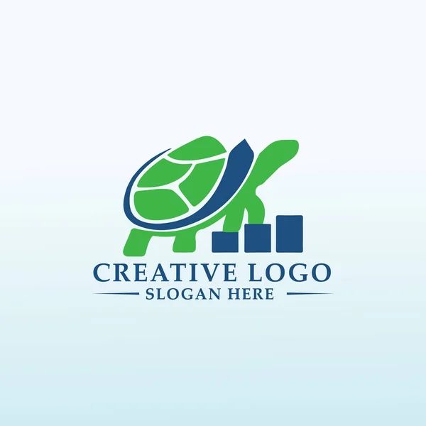 Ikona Żółwia Logo Edukacja Finanse — Wektor stockowy