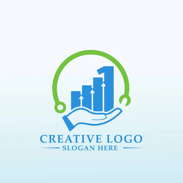 Servizio Riparazione Credito Vettoriale Logo Finanziario — Vettoriale Stock