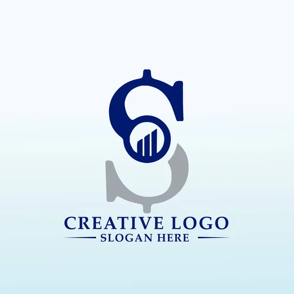 Lettera Ricerca Finanziaria Logo Aziendale — Vettoriale Stock