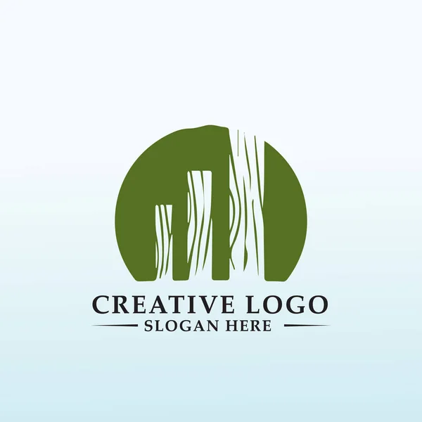 Σχεδιασμός Ενός Καθαρού Εικονιδίου Του Δάσους Και Ενός Ευκρινούς Λογότυπου — Διανυσματικό Αρχείο