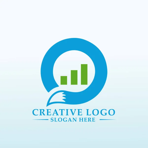 Chat Conception Logo Vectoriel Comptable Financier — Image vectorielle