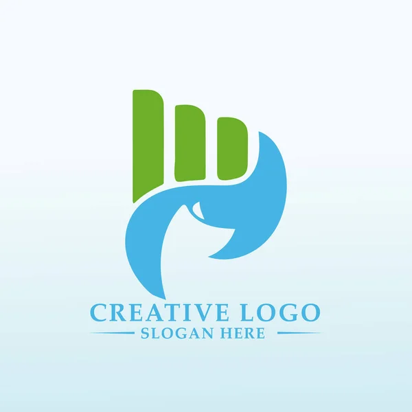 Кіт Бухгалтерський Фінансовий Векторний Дизайн Логотипу — стоковий вектор