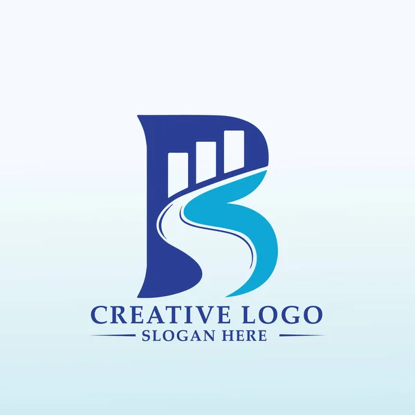 Buchstabe River Financial Logo Design — Stockvektor