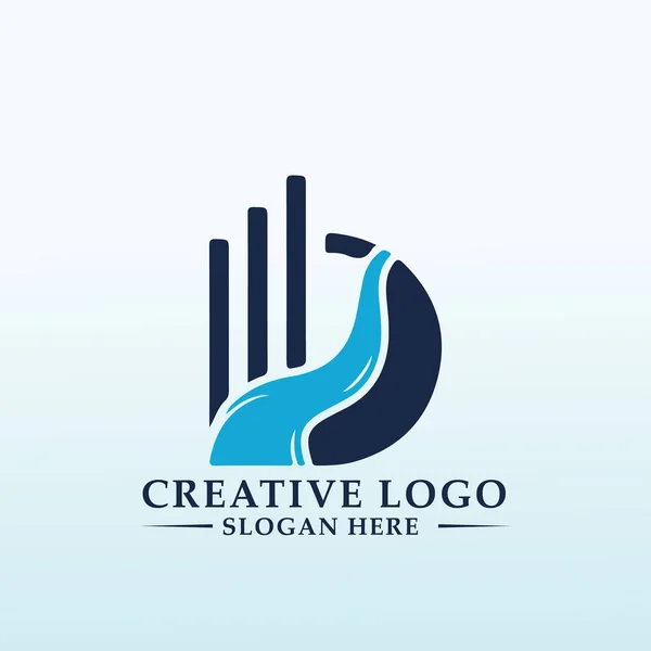 Letra River Design Logotipo Financeiro —  Vetores de Stock