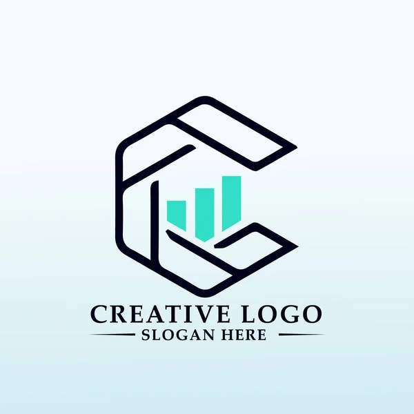 Progettazione Logo Tessitura Contabile Finanziaria — Vettoriale Stock