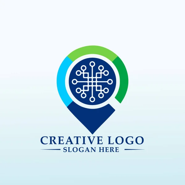 プロのサービス会社のための新しい技術ツールのためのダイナミックなロゴ — ストックベクタ