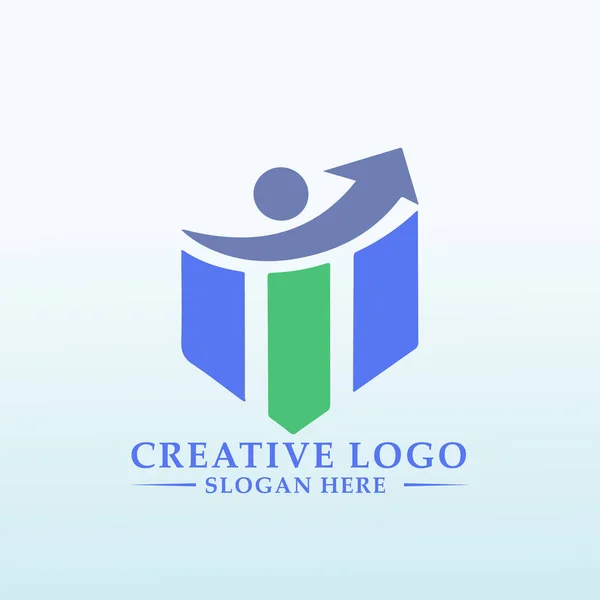 Diseño Logo Simple Idea Innovadora Finanzas — Vector de stock