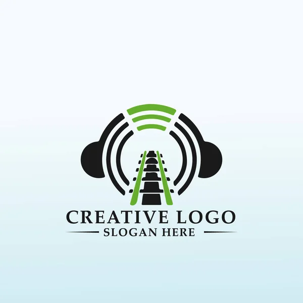 Podcast Rail Entrepreneur Minimalist Logo – stockvektor