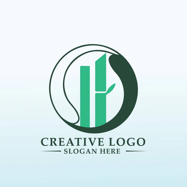 Logotipo Negócio Precisa Marcar Estilo Bambu — Vetor de Stock