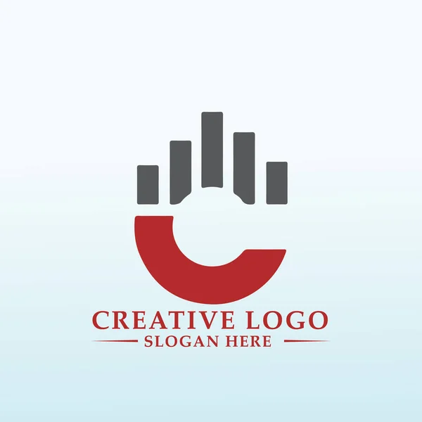 Разработка Логотипа Выскочки Финансовые Услуги Тренерская Фирма — стоковый вектор