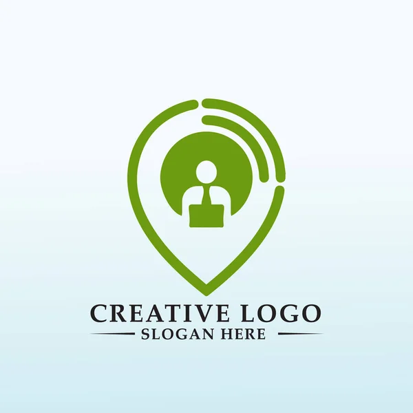 Logo Für Mitarbeiter Zur Verbindung Zur Arbeit — Stockvektor