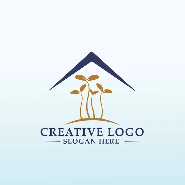 Logo Identité Marque Pour Une Ferme Intérieure Établie — Image vectorielle
