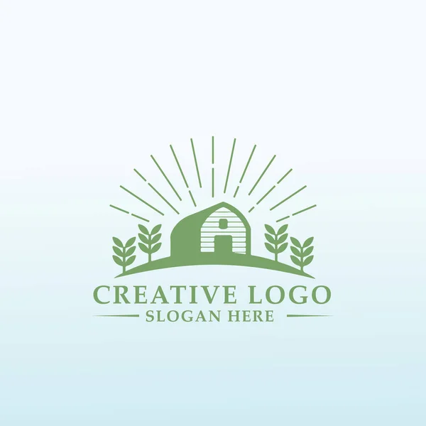 Logo Pour New Farm Design Moderne Avec Des Techniciens Vieille — Image vectorielle