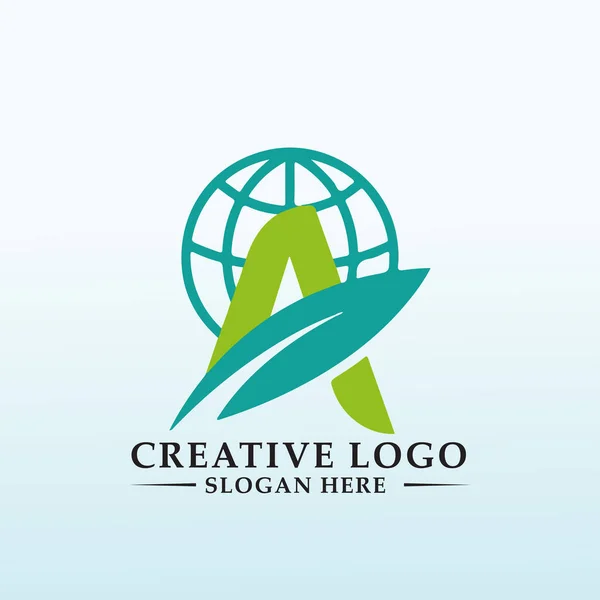국제적 성장을 이루는 회사를 로고를 디자인하라 — 스톡 벡터