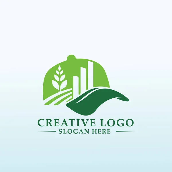 Logo Investissement Entreprise Plafonnement Des Terres Agricoles Pour Séduire Les — Image vectorielle