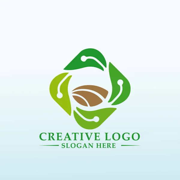 Comunidades Digitales Agricultura Logo Design — Archivo Imágenes Vectoriales