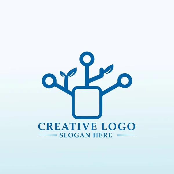 計算ロゴデザイン科学 — ストックベクタ