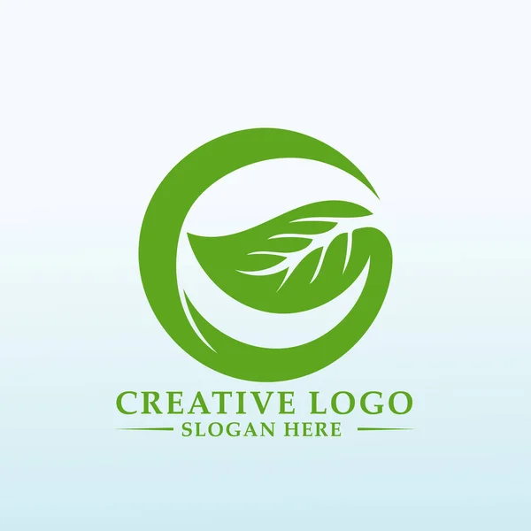 Diseño Del Logo Orgánico Para Green Grocery — Archivo Imágenes Vectoriales