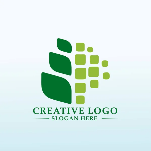 Nouveau Design Marque Pour Logo Démarrage Technologie Agricole Leader Mondial — Image vectorielle