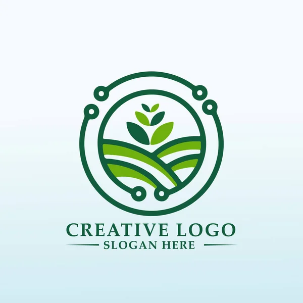 Novo Design Marca Para Logotipo Arranque Tecnologia Agrícola Líder Mundial — Vetor de Stock