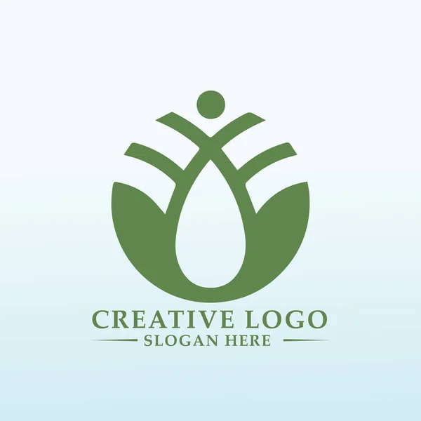 Дизайн Логотипа Небольшой Фермы Превращая Пищевые Отходы Овощи — стоковый вектор
